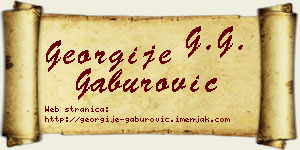 Georgije Gaburović vizit kartica
